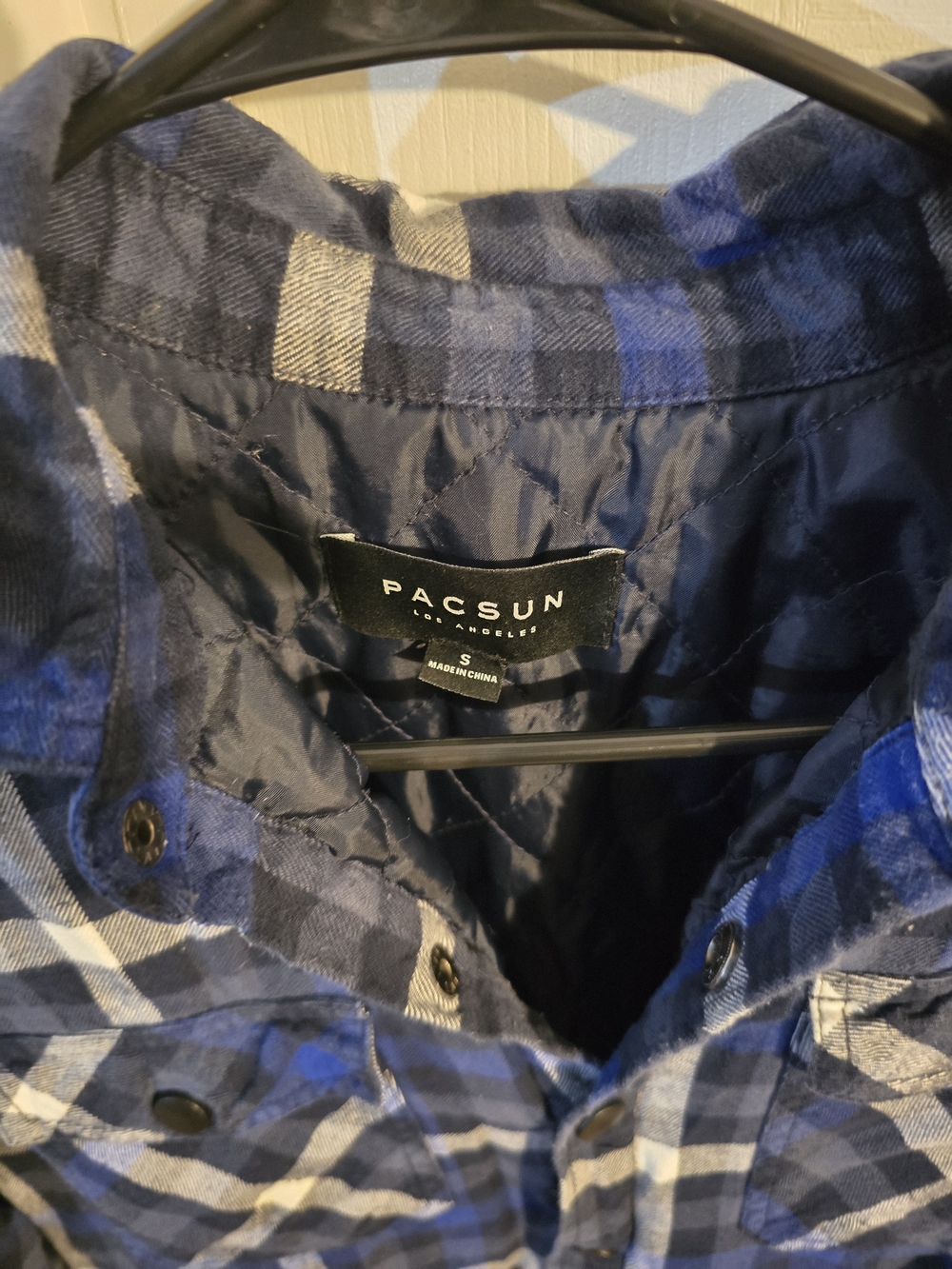 PacSun Blue & White Plaid Button-Up Shirt